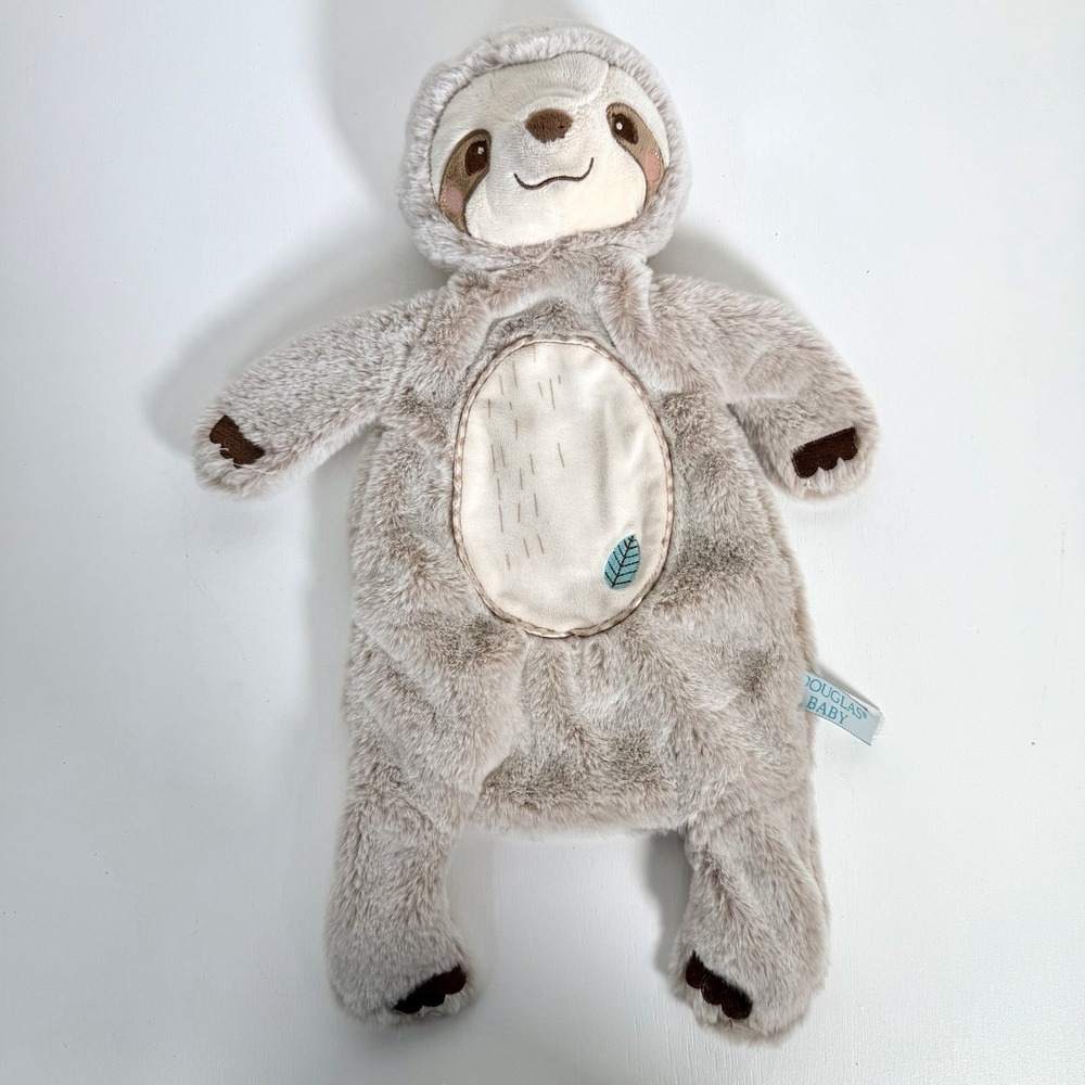Douglas Baby Plush Gray Sloth Sshlumpie Lovey Security Blanket Cuddle Toys